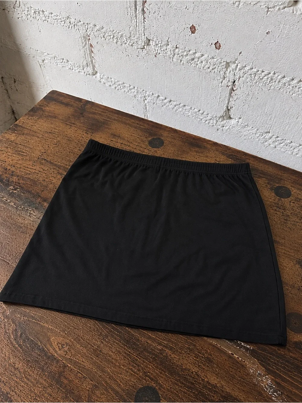 Y2K Retro Black Wavy Rickrack Elastic Waist Mini Skirt Bodycon Size M 10 Coquett